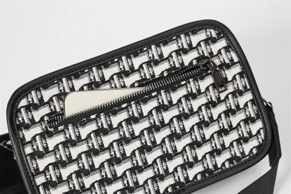 Fashion Men's Crossbody Bag Brand Designer Jacquard Canvas Crossbody Shoulder Bags For Men Small Square Shoulder Messenger Bag