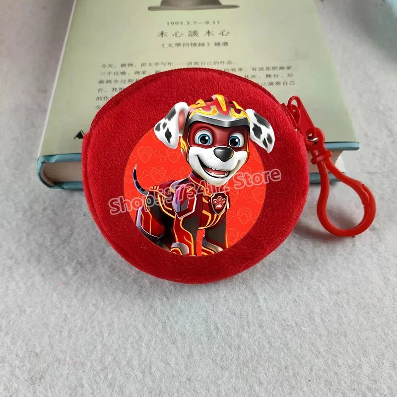 Paw Patrols Round Wallet Cute Keychain Bag Printing Coin Zipper Purse Anime Small Change Bags Convenient Mini Storage Pouch Gift