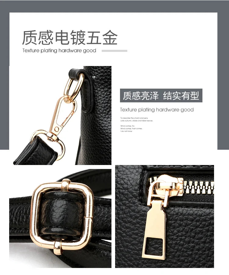 Brand Luxury Large Capacity Multilayer Shoulder Messenger Bag Women High Quality Leather Handbag Design Female Crossbody Tote