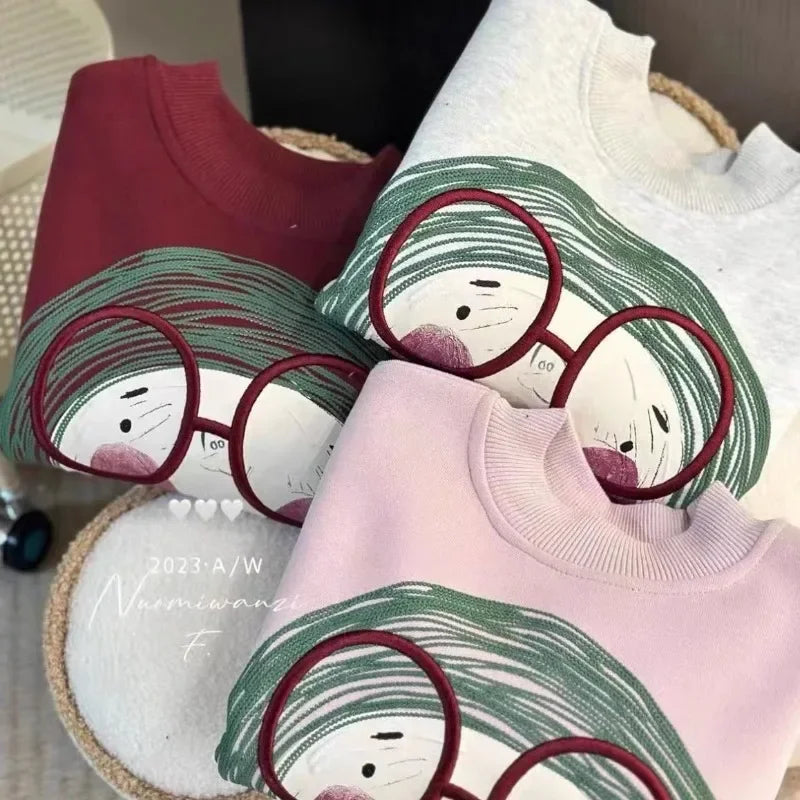 2025 Spring Baby Long Sleeve Top Clothes Infant Boy Girl Cartoon Printed Sweatshirt Toddler Casual Versatile Pullover Clothing