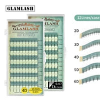 GLAMLASH Y YY W Shape Mesh Fake Natural Eyelash Extension C/D/L/LU Makeup Lashes Hand-woven Y False Premade Volume Lash