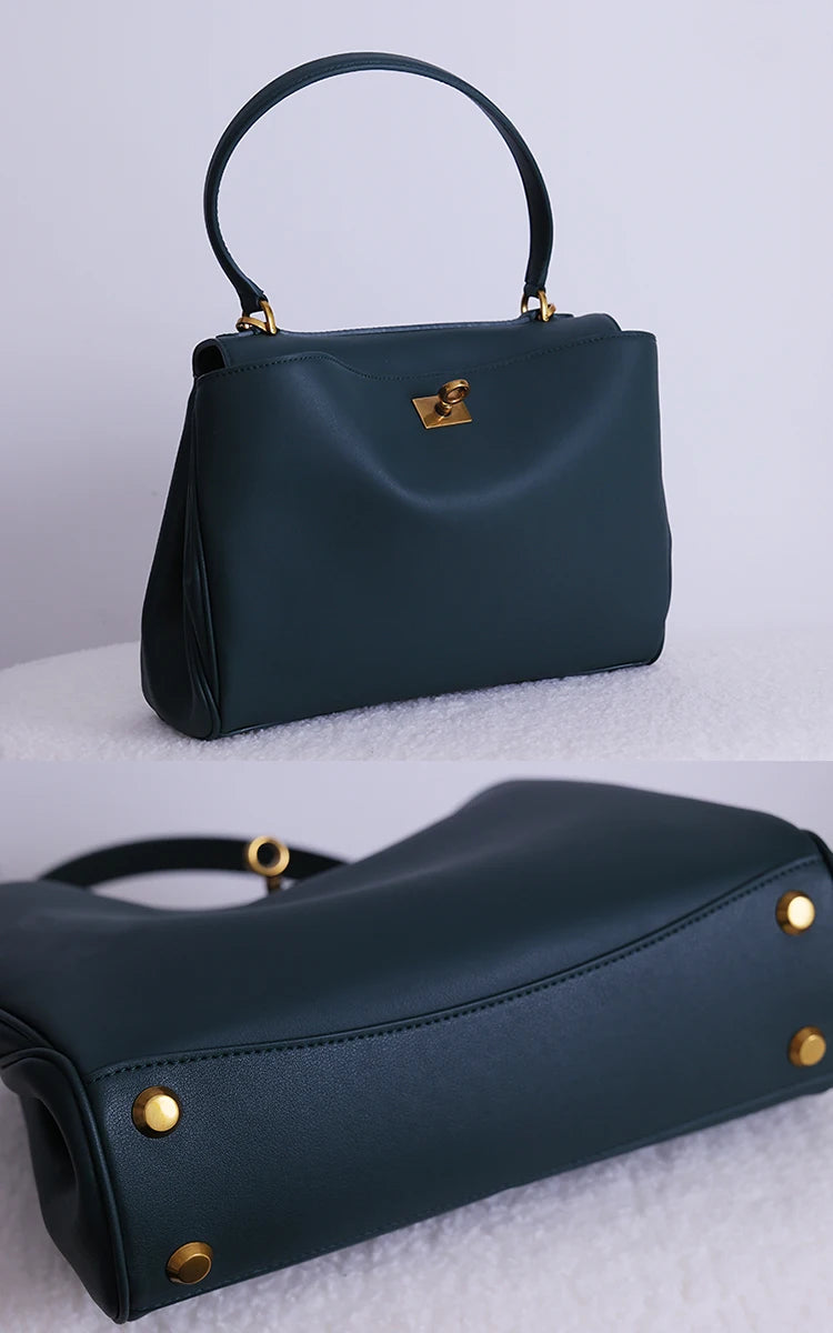 Tote bag Fashion high-end leather large capacity hand-held shoulder bag Underarm bag