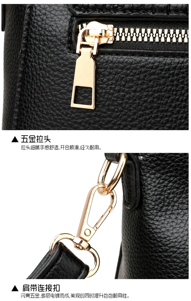 Brand Luxury Large Capacity Multilayer Shoulder Messenger Bag Women High Quality Leather Handbag Design Female Crossbody Tote