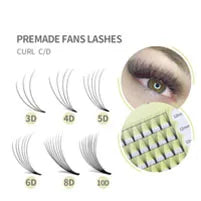 GLAMLASH Y YY W Shape Mesh Fake Natural Eyelash Extension C/D/L/LU Makeup Lashes Hand-woven Y False Premade Volume Lash