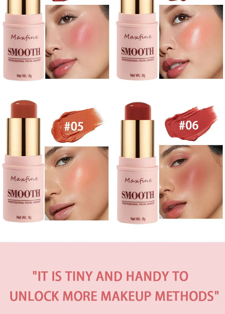 Facial Powder Blusher Stick Cream Shadow Highlight Repair Monochrome Expansion Color Shrink Red Rouge Concealer