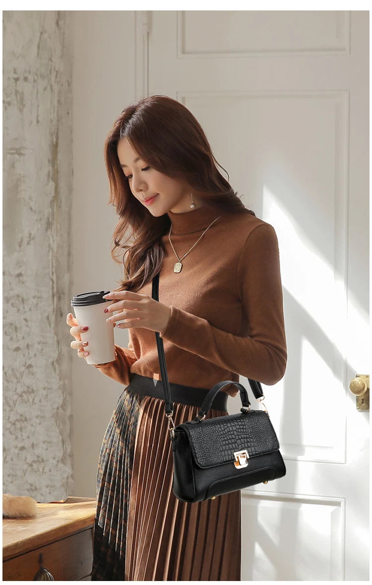 Brand Luxury Large Capacity Multilayer Shoulder Messenger Bag Women High Quality Leather Handbag Design Female Crossbody Tote