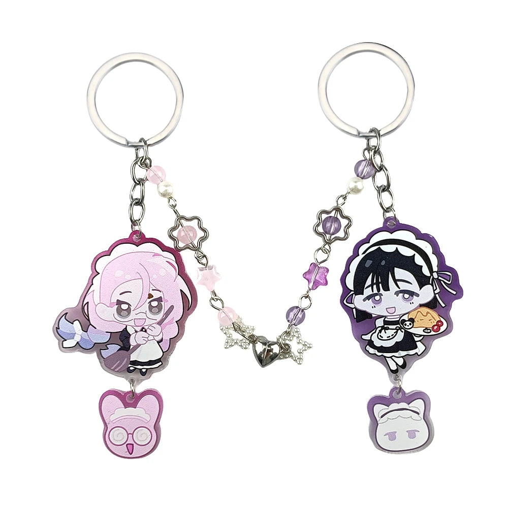 Alien Stage Ivan & Till Cartoon Keychain Acrylic Chain for Woman Men Fashion Anime Figure Acrylic Keyring Pendant Gift