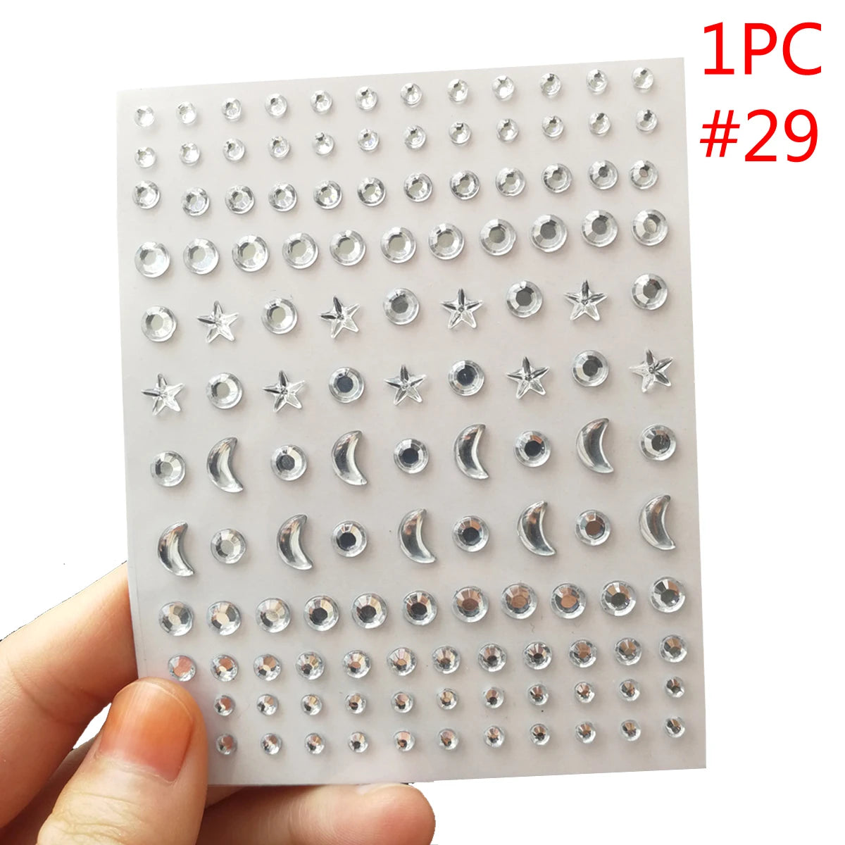 3D Eyes Face Makeup Temporary Tattoo Self Adhesive Beauty White Pearl Jewels Stickers Festival Body Art Decorations Nail Diamond