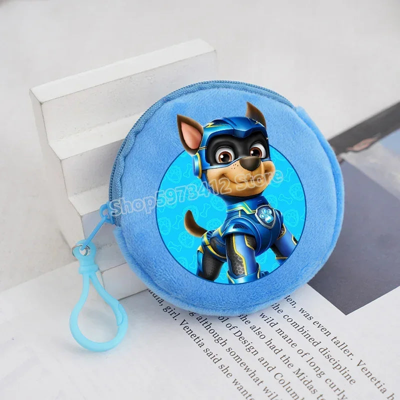 Paw Patrols Round Wallet Cute Keychain Bag Printing Coin Zipper Purse Anime Small Change Bags Convenient Mini Storage Pouch Gift