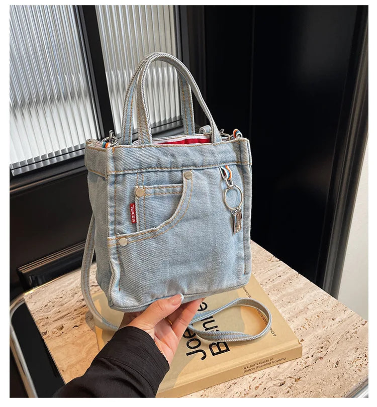 Ladies' Crossbody Bags Creative Retro Washed Denim Personalized Fashionable Verstaile Handbags High-quality Shoulder Bags Girl