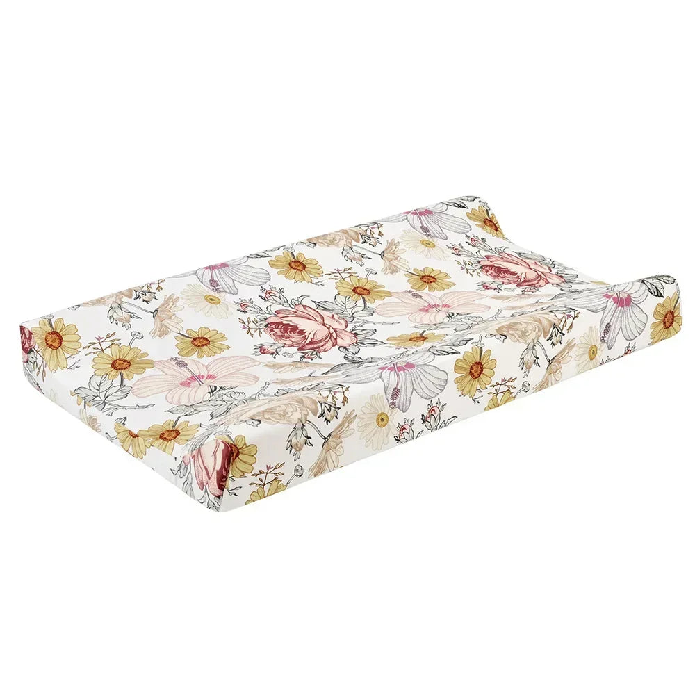 Newborn Change Table Covers Baby Diaper Changing Pad Cover Printing Design Breathable Soft Reusable Diaper Changing Mat Cover