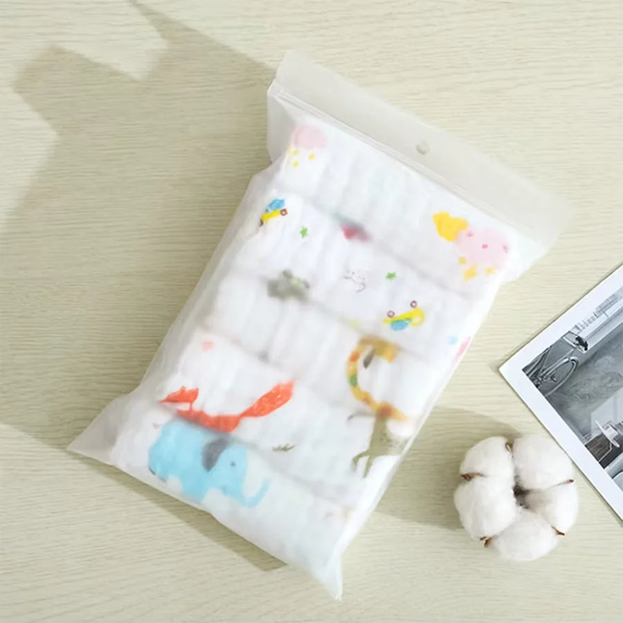 5Pcs 30x30cm Baby Towel Bath Towels Face Washcloth Muslin Squares Cotton Hand Wipe Gauze for Bathing Feeding Kids Handkerchief