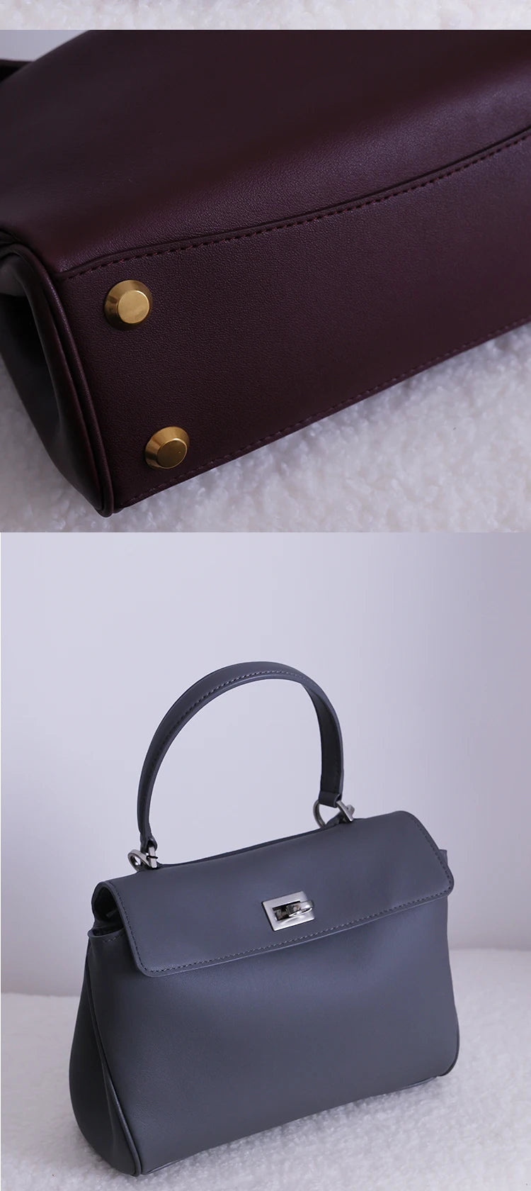 Tote bag Fashion high-end leather large capacity hand-held shoulder bag Underarm bag