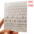 3D Eyes Face Makeup Temporary Tattoo Self Adhesive Beauty White Pearl Jewels Stickers Festival Body Art Decorations Nail Diamond