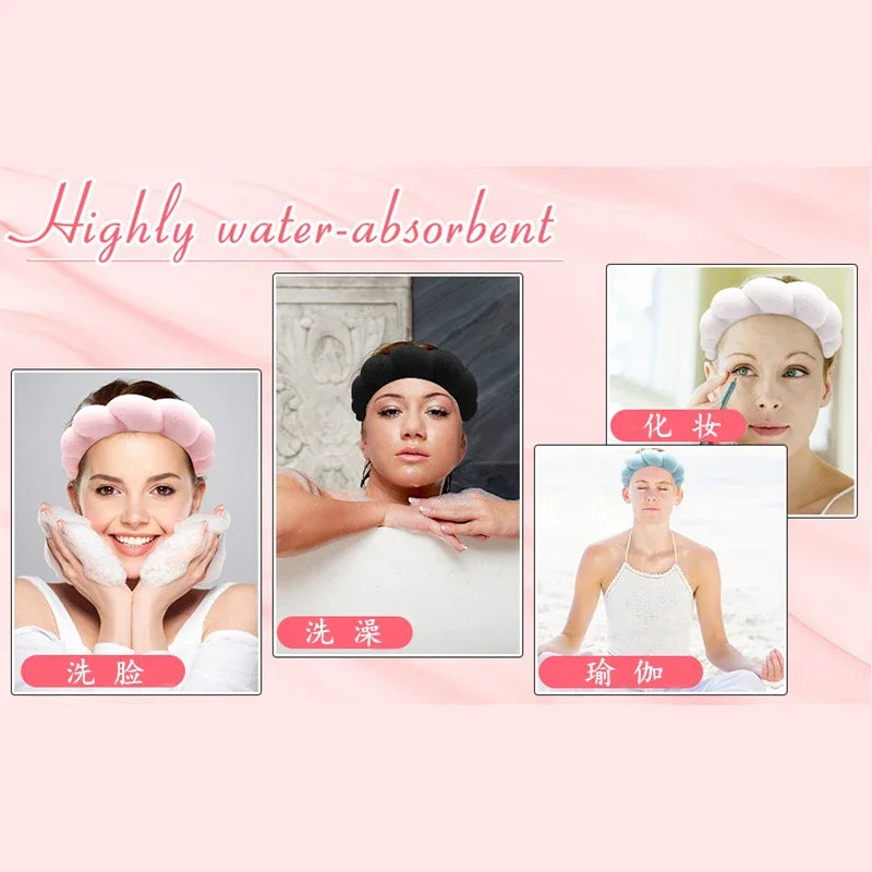 Bath face sponge hair band beauty makeup yoga multi-use solid hair band