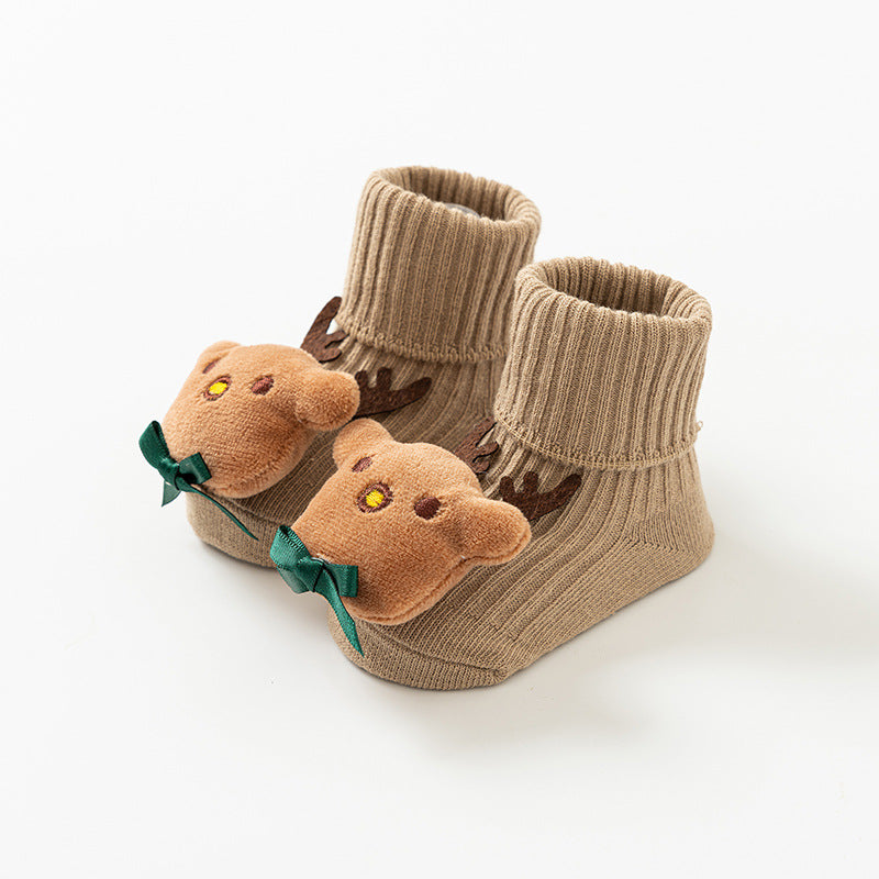 Baby Socks Spring and Autumn Non-slip Floor Socks Newborn Baby Cartoon 3D Doll Toddler Socks 0-24 Months