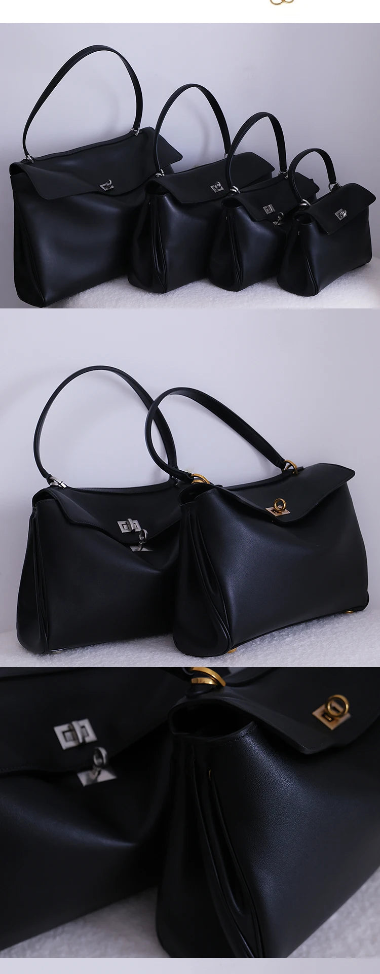 Tote bag Fashion high-end leather large capacity hand-held shoulder bag Underarm bag