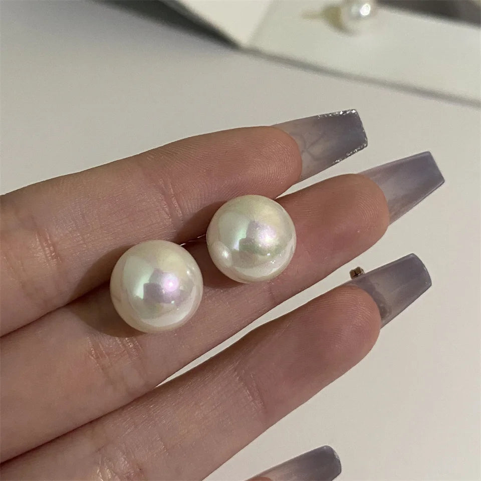ZAKOL Fresh Rose Stud Earrings with Imitation Pearl Sweet Pink Tulip Earrings Exquisite New Accessories for Women Trendy Jewelry