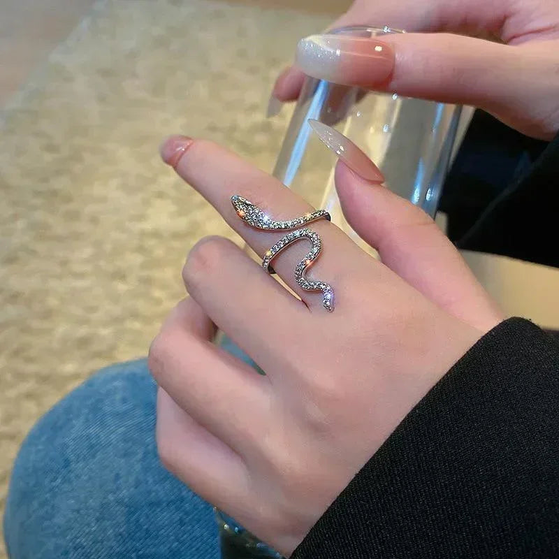 Women Gothic Open Snake Ring Adjustable Animal Rings Reptile Fashion Punk Personality Jewelry Accessories Jewellery Tentacles