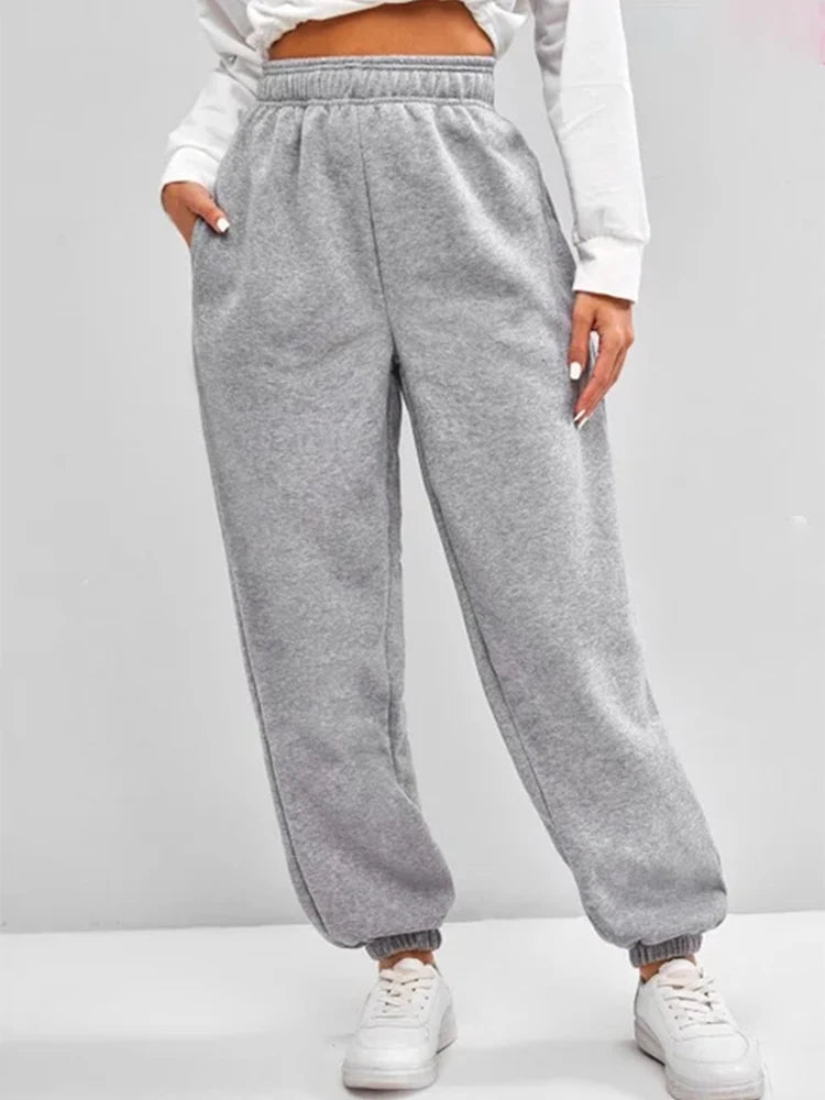 Comfortable High Waist Sweatpants for Women Stretchy and Soft Everyday Pants with Elastic Waistband