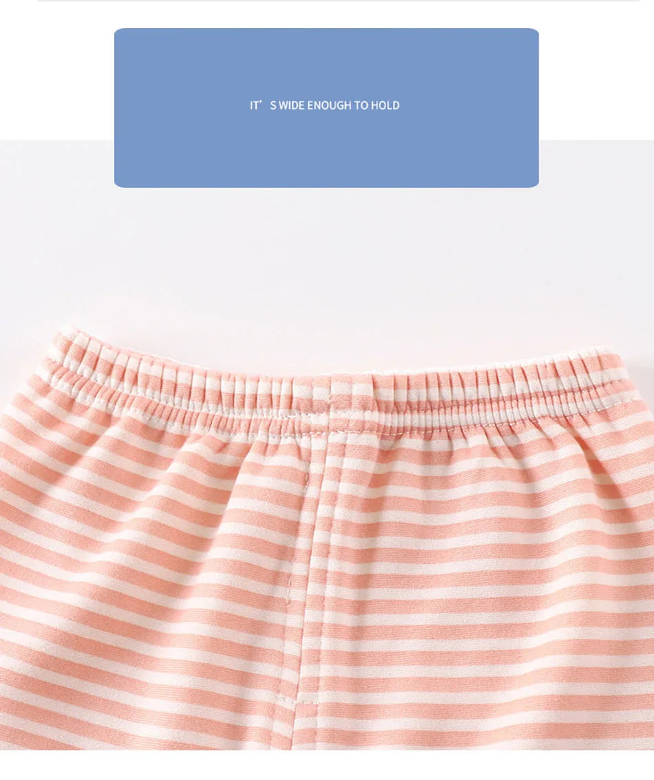 Baby Warm Clothing Set Fleece Lined Children Boys Girls Striped Underwear Sleepwear Set Ideal for Home Pajamas Autumn Winter