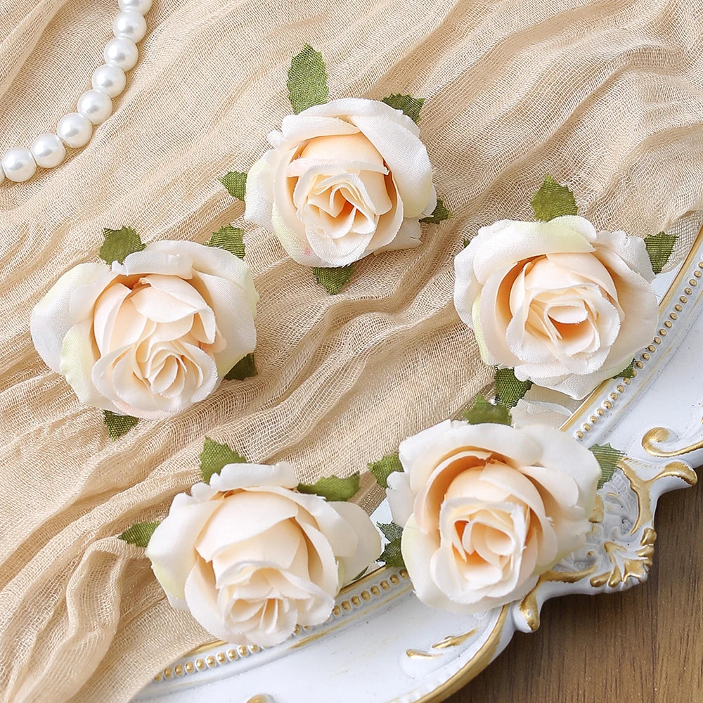 10/20PCS Artificial Flowers DIY Candy Box Cake Home Decor Christmas Decorative Wreaths Wedding Party Garden Roses Arch Silk Fake