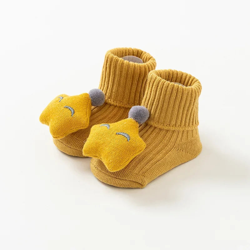 Baby Socks Spring and Autumn Non-slip Floor Socks Newborn Baby Cartoon 3D Doll Toddler Socks 0-24 Months