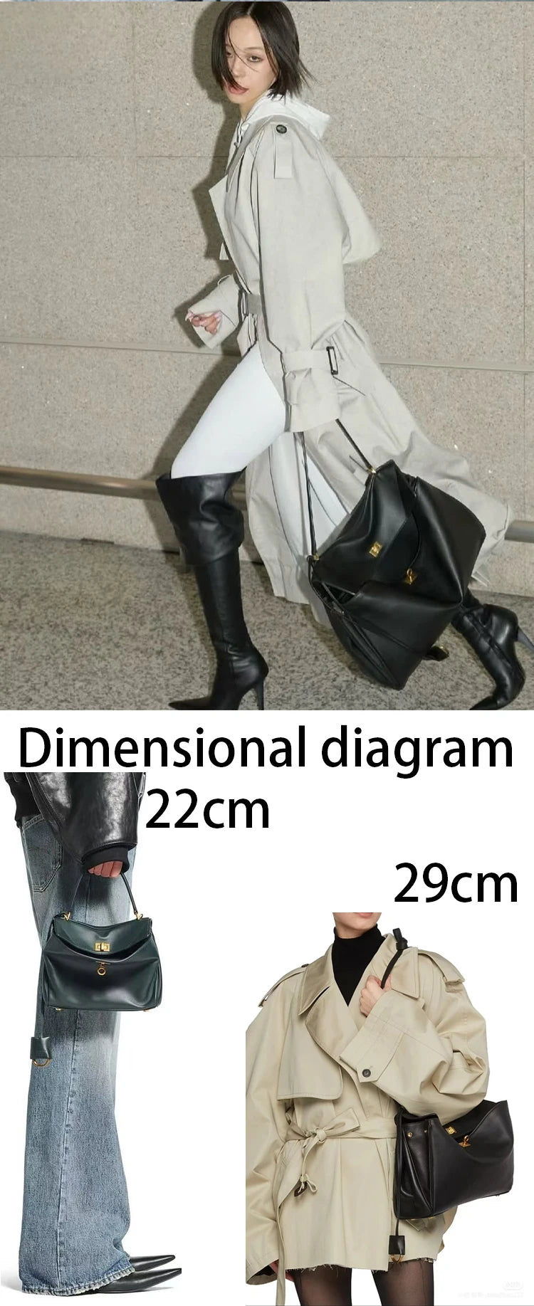 Tote bag Fashion high-end leather large capacity hand-held shoulder bag Underarm bag