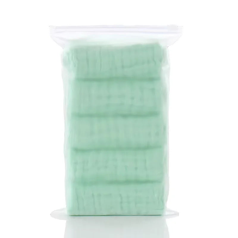 5Pcs 30x30cm Baby Towel Bath Towels Face Washcloth Muslin Squares Cotton Hand Wipe Gauze for Bathing Feeding Kids Handkerchief
