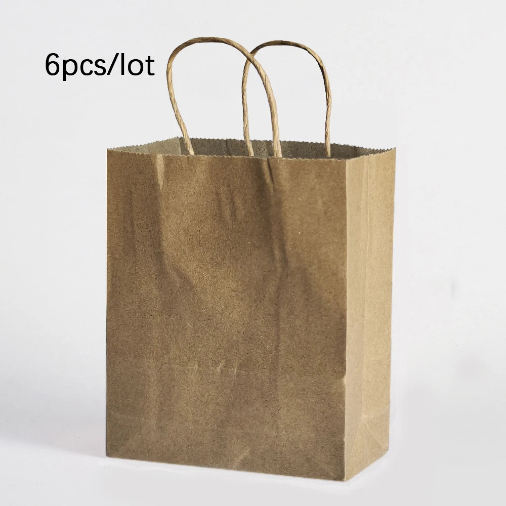 6pcs Macaron Paper Gift Bags Candy Gift Packaging Bags Kids Birthday Party Treat Bags Decoration Baby Shower Wedding Supplies