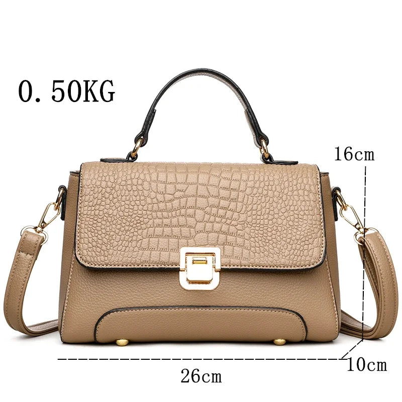 Brand Luxury Large Capacity Multilayer Shoulder Messenger Bag Women High Quality Leather Handbag Design Female Crossbody Tote