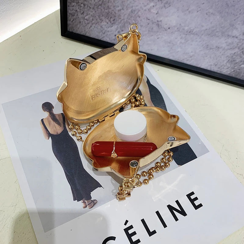 Mini Metal Shoulder Bags for Women Pearl Chain Crossbody Bag Designer Clothing Accessories Satchel Female Decorative Box Handbag