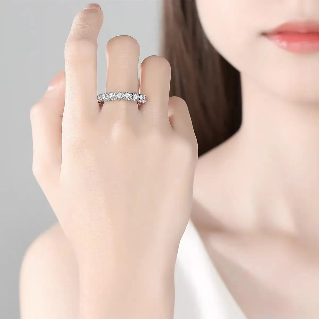 925 Sterling Silver Round Zircon Shiny Gorgeous Rings for Women Engagement Wedding High Quality Fine Jewelry