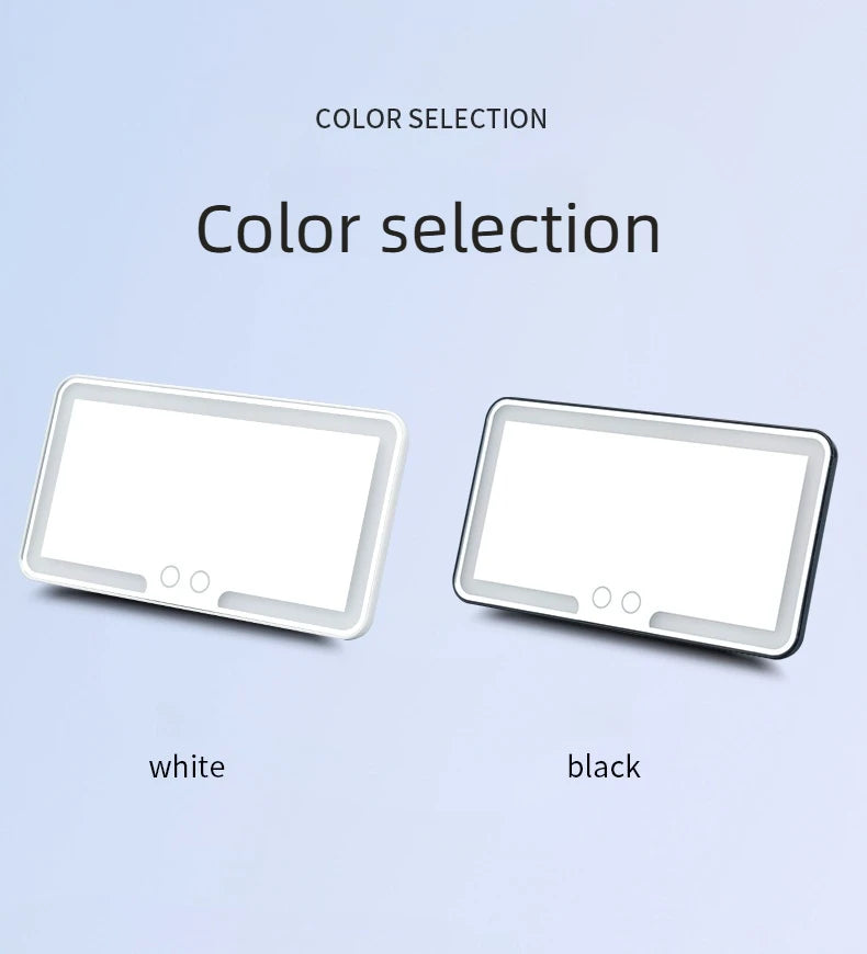 Car Interior Mirrors Sun Visor Plate LED HD Makeup Mirror for Girls Women Rechargeable Fill Light Universal Thin Vanity Mirror