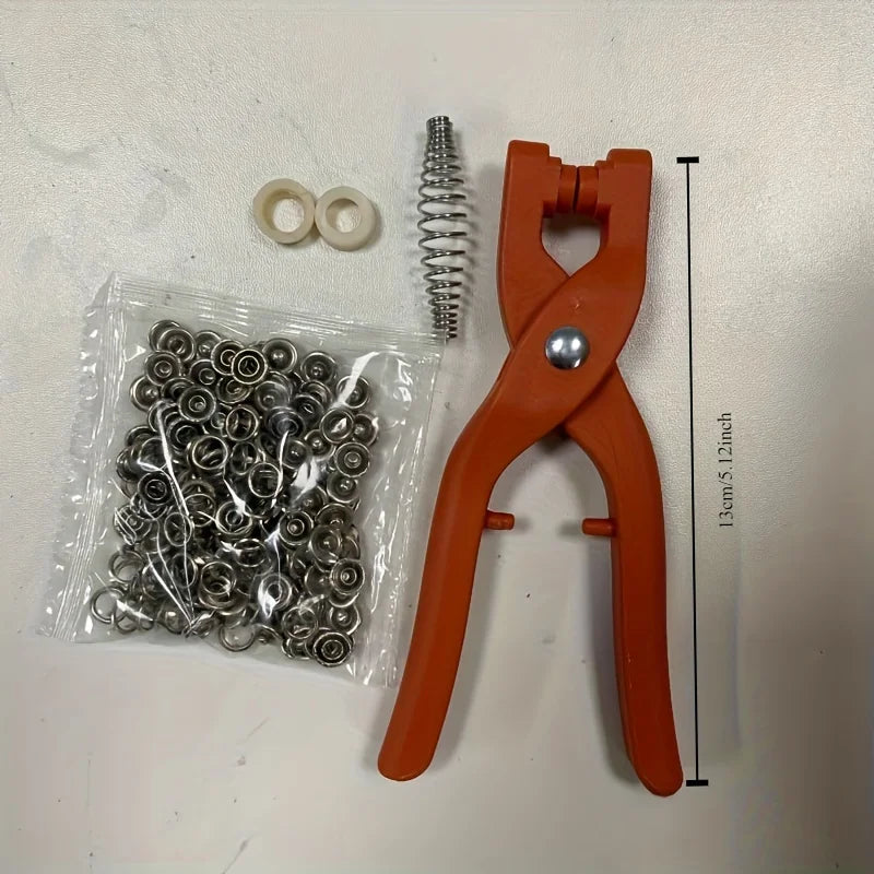 50 piece snap button kit with manual press pliers - suitable for DIY crafts, sewing clothes, hats, and bags
