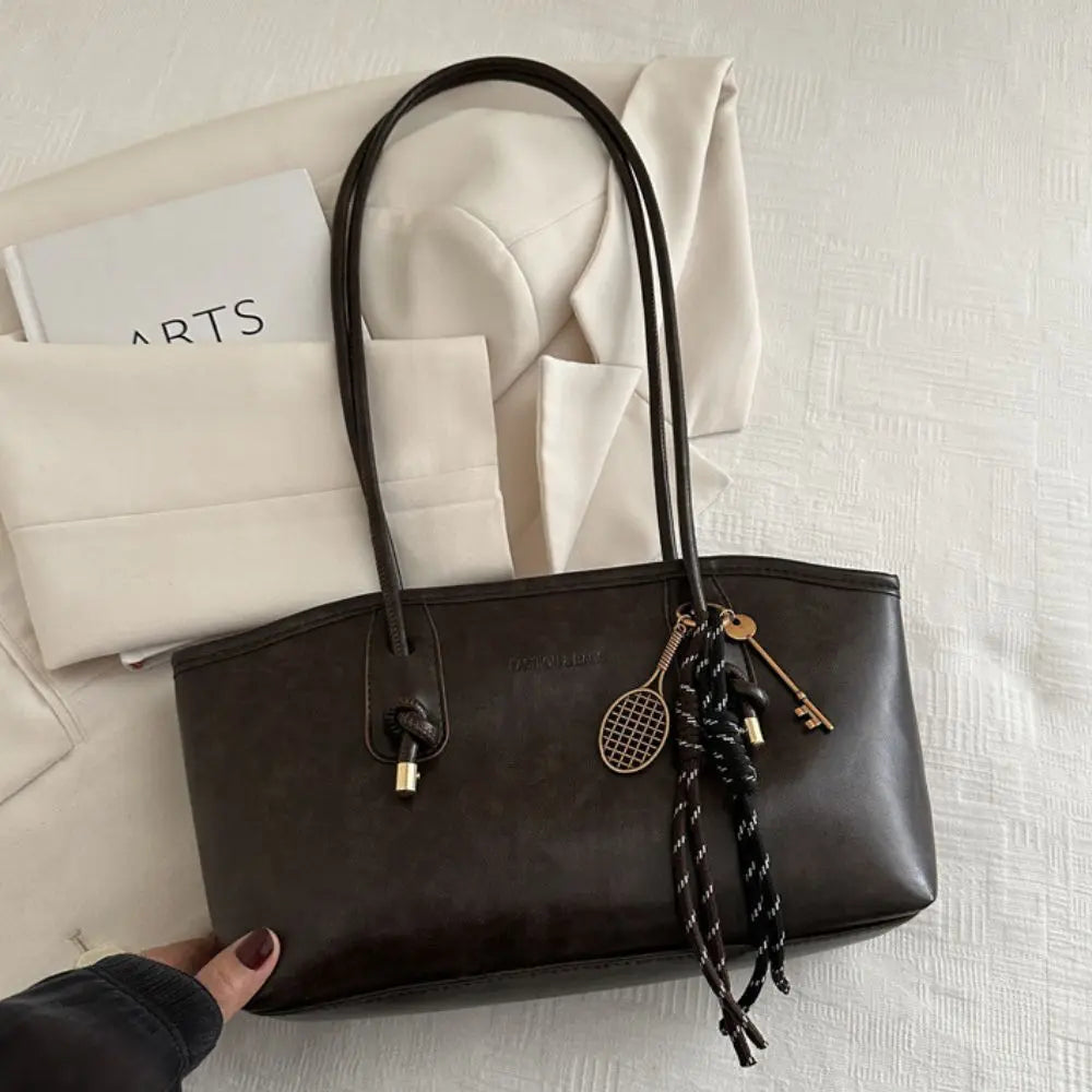 PU Leather Shoulder Bag for Women Y2K Trend 2025 Fashion Girls Handbags Large Capacity Female Crossbody Bag Retro Tote Bag