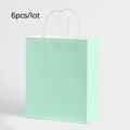 6pcs Macaron Paper Gift Bags Candy Gift Packaging Bags Kids Birthday Party Treat Bags Decoration Baby Shower Wedding Supplies