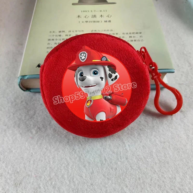Paw Patrols Round Wallet Cute Keychain Bag Printing Coin Zipper Purse Anime Small Change Bags Convenient Mini Storage Pouch Gift