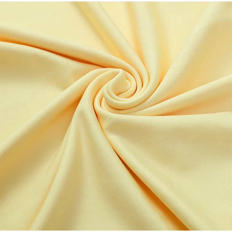 Sexy Yellow Mermaid Maxi Dress Halter Plunging V Neck Pleated Bust Ruched Waist Bodycon Dresses Trendy Social Gathering Vestido