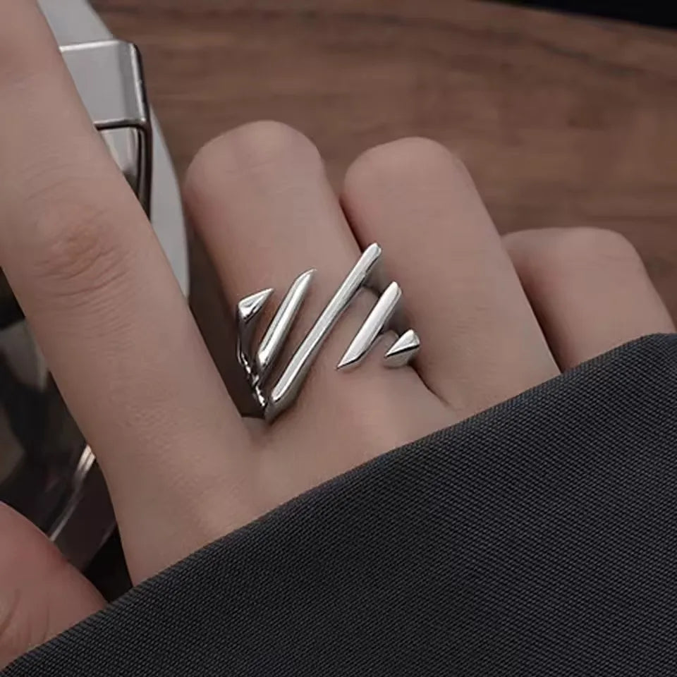 PANJBJ 925 Sterling Silver Pearl Irregular Ring for Women Shell Overlapping Hollow Sweet Design Jewelry Gift Dropshipping