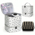 Cross-border explosion Double-layer storage Height cosmetic bag Large capacity portable toilet bag Cosmetic bag Nail polish stor