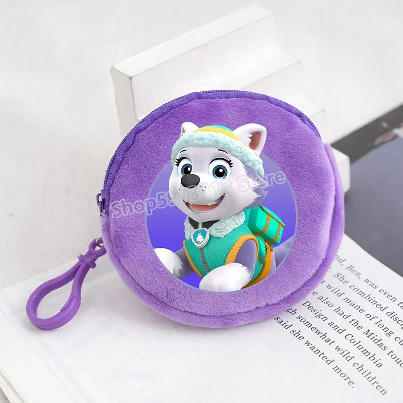 Paw Patrols Round Wallet Cute Keychain Bag Printing Coin Zipper Purse Anime Small Change Bags Convenient Mini Storage Pouch Gift