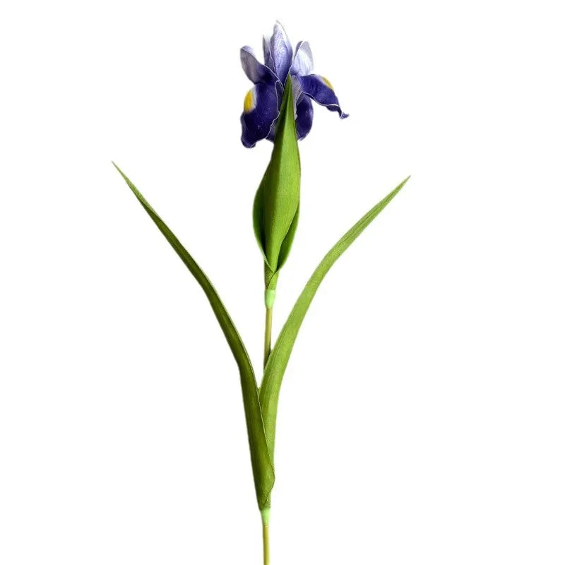 22.8 Inch Artificial Iris Flower Real Touch PU Faux Flowers for Home Decor Elegant Floral Arrangement
