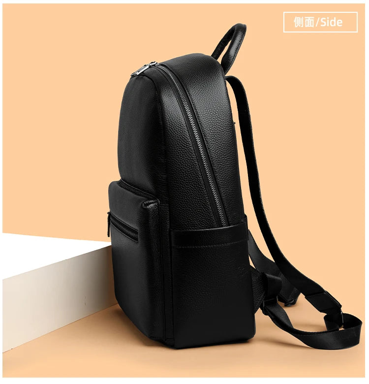 100% Genuine Leather Men Backpacks Natural Skin Leather Students Backpack Yong Boys College Backpack Shoolbag Travel Bags SAC