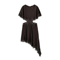 Lace Women's Dress Opening Design Solid Dress Female Sexy O-Neck Hollow Waist Elegant Party Dresses Slanted Hem Dresses Ladies