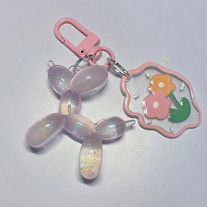 Balloon Dog Luminous Keychain Balloon Dog Glow At Night Pewndant Keyring Accessories Backpack Bags Pendant Kawaii Things Y2K New