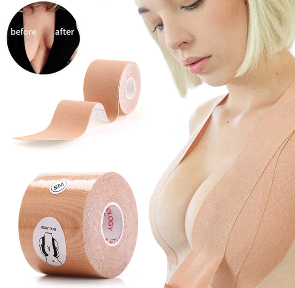 Boobtape for Breast Lift with Petals Sticky Adhesive Bra Tape Push Up Boobytape for Large Breasts Invisible Nipple Covers