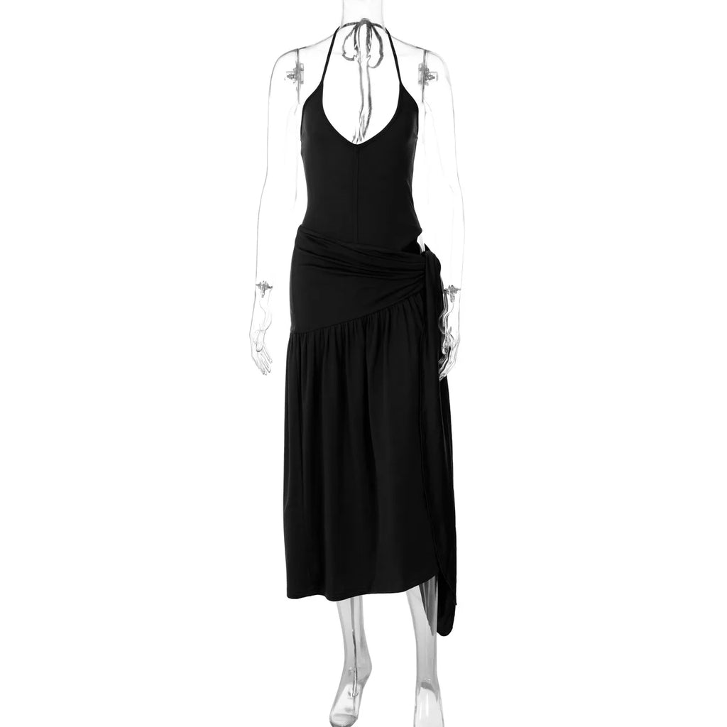 Tossy 2 Piece-Set Female V-Neck Jumpsuit Outfits Sexy Lace-Up Pleated High Waist Skirt Sets For Women White Bandage Outfits