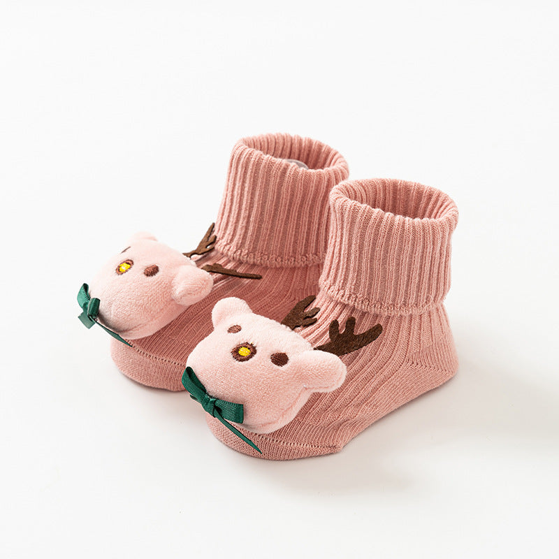 Baby Socks Spring and Autumn Non-slip Floor Socks Newborn Baby Cartoon 3D Doll Toddler Socks 0-24 Months