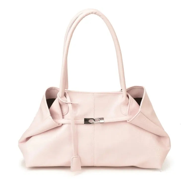 2026 New Large Capacity Soft Leather Pleated Women's Handbag Retro Commuter Tote Bag Quality Single Shoulder Slant Bag